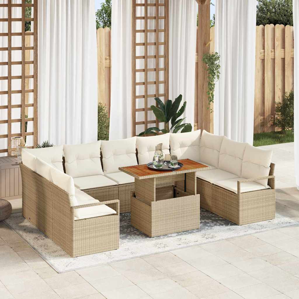 Havesofa Sæt 10 stk. 9-Antal sæder Beige og creme