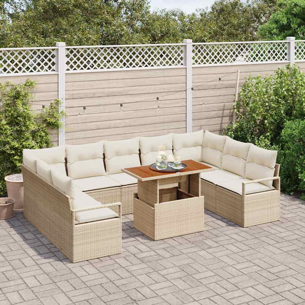 Havesofa Sæt 10 stk. 9-Antal sæder Beige og creme