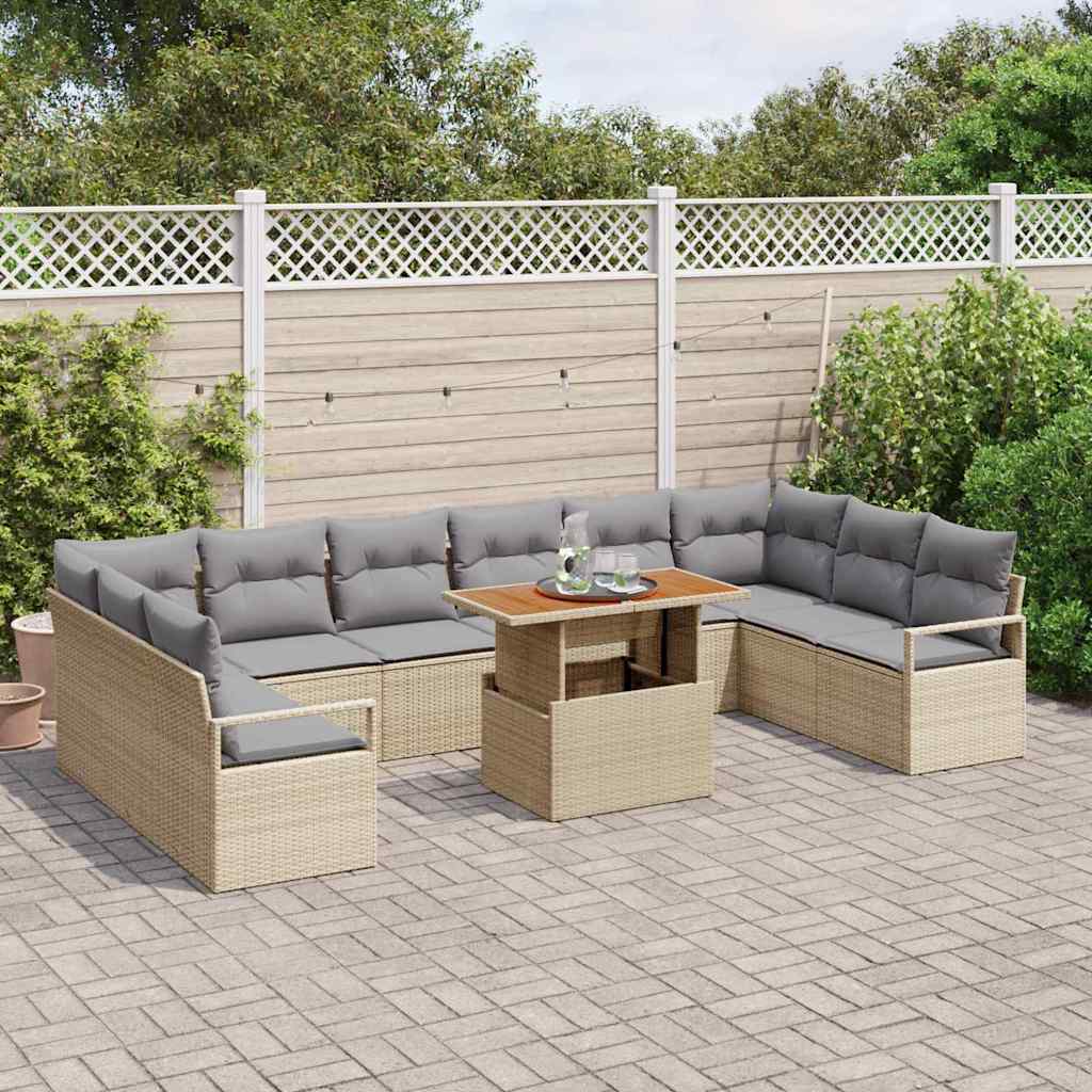 Havesofa Sæt 11 stk. 10-Antal sæder Beige og grå