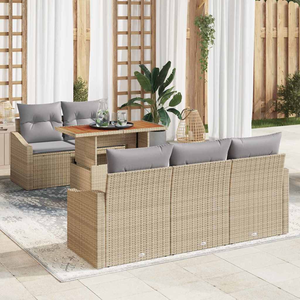 Havesofa Sæt 6 stk. Beige og grå