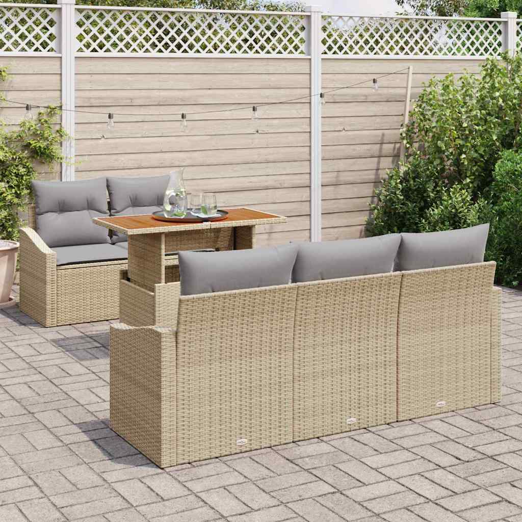 Havesofa Sæt 6 stk. Beige og grå