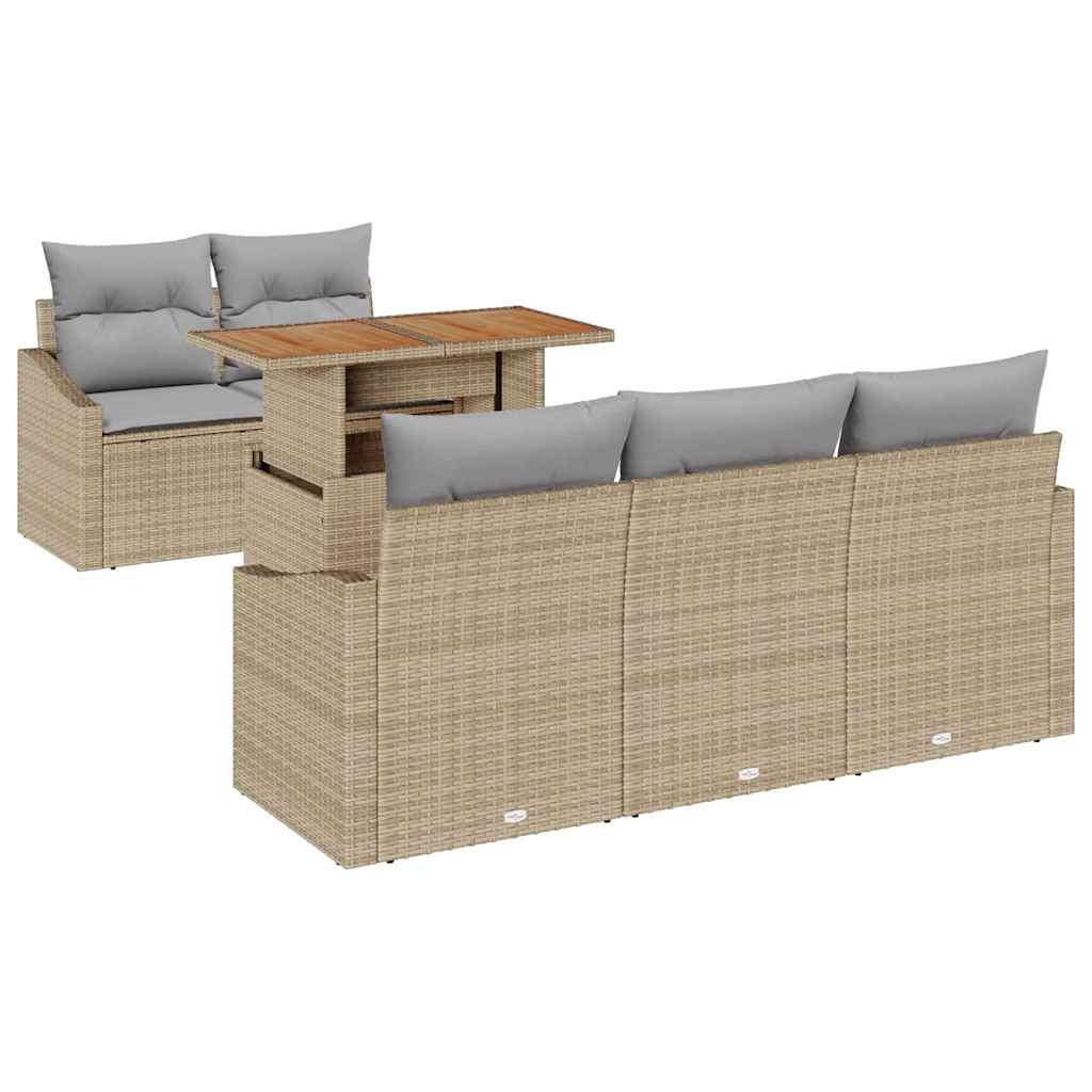 Havesofa Sæt 6 stk. Beige og grå