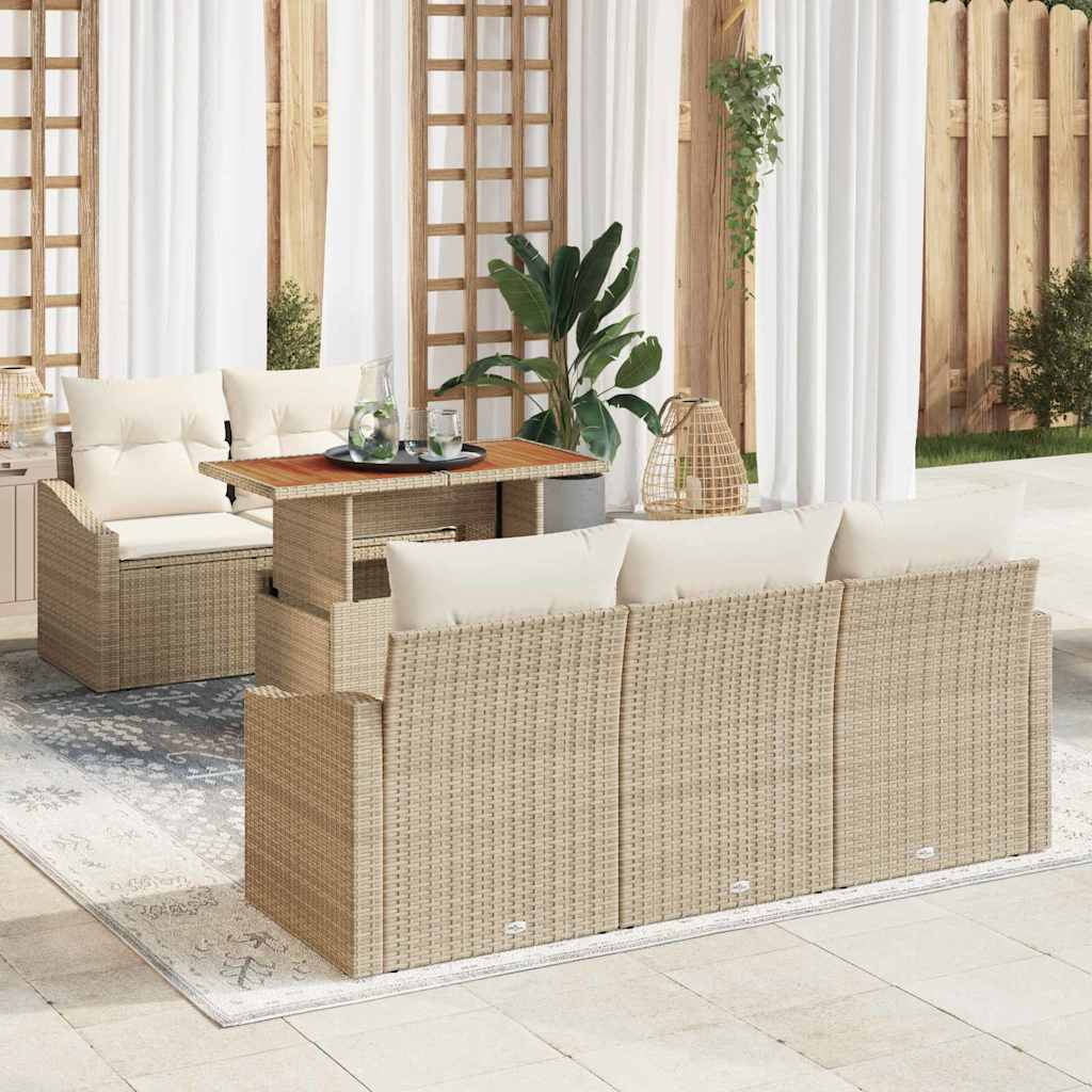 Havesofa Sæt 6 stk. Beige og creme