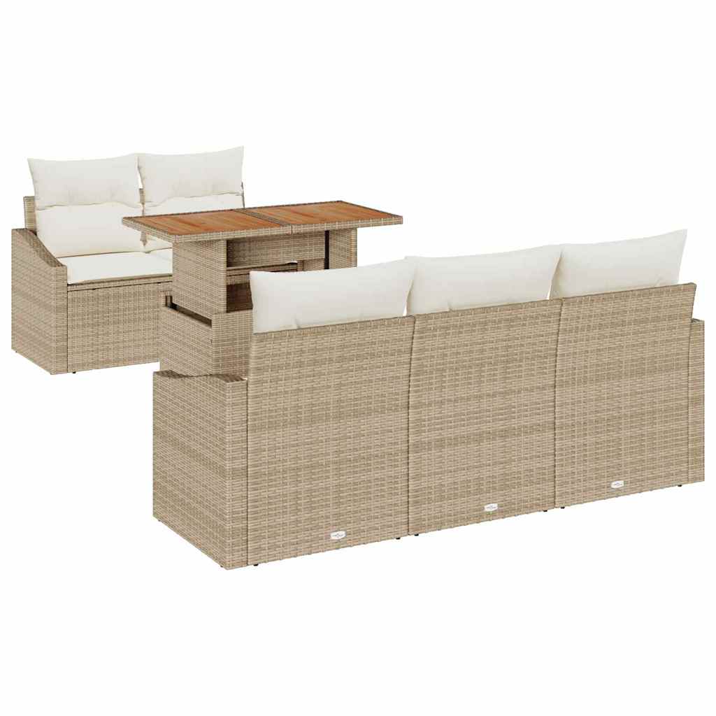 Havesofa Sæt 6 stk. Beige og creme