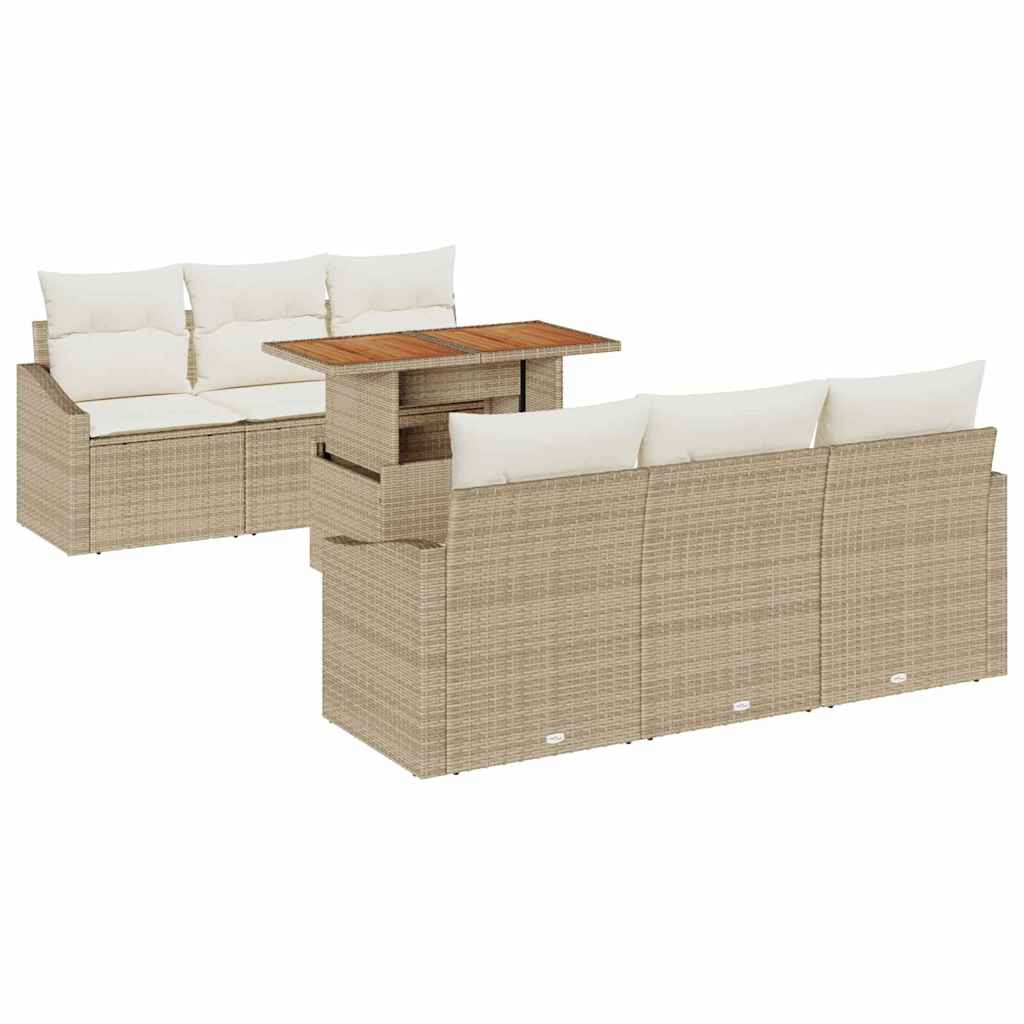 Havesofa Sæt 7 stk. Beige og creme
