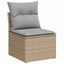 Havesofa Sæt 7 stk. Beige og grå