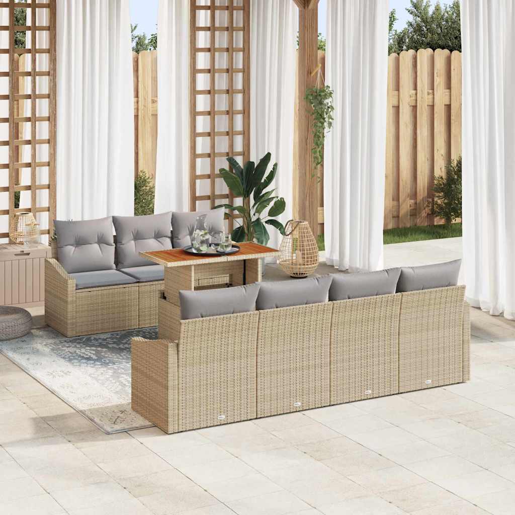 Havesofa Sæt 8 stk. Beige og grå
