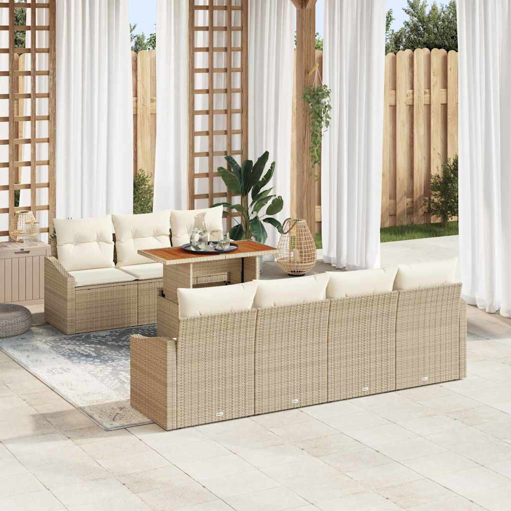 Havesofa Sæt 8 stk. Beige og creme