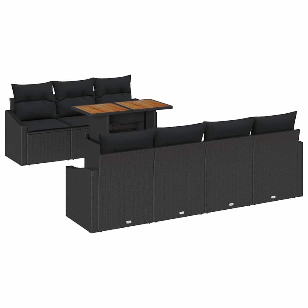 Havesofa Sæt 8 stk. Sort og Brunt