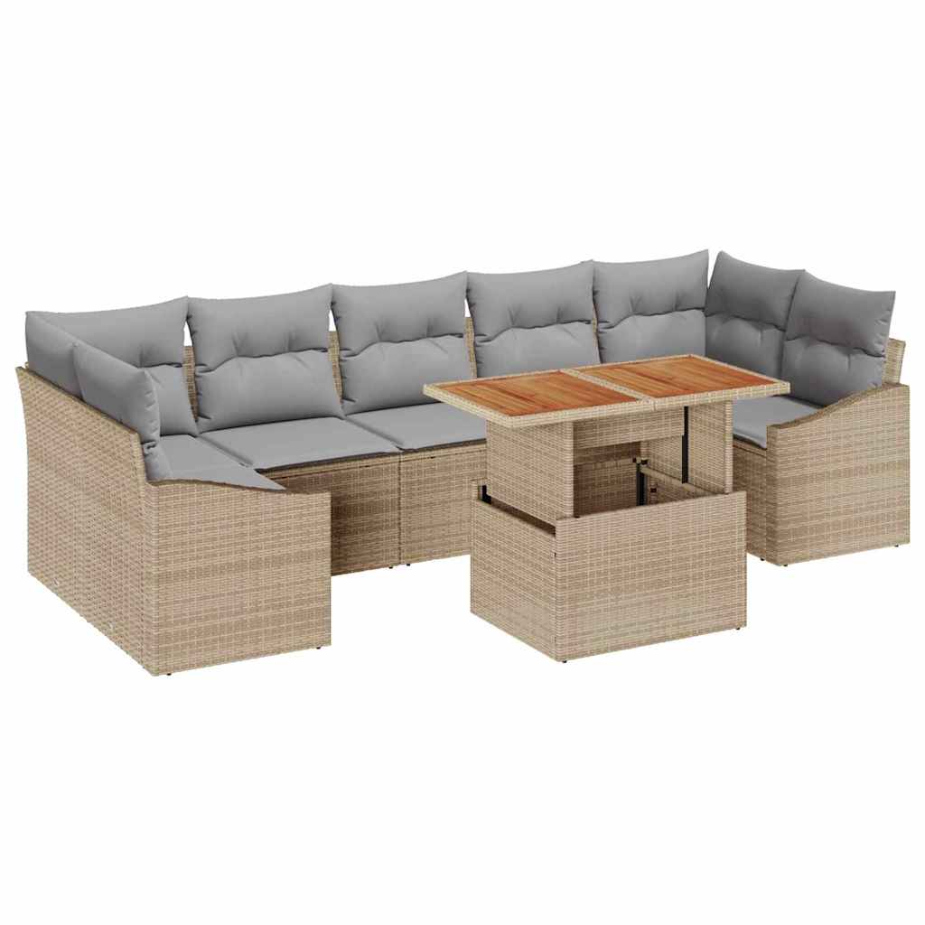 Havesofa Sæt 8 stk. Beige og grå