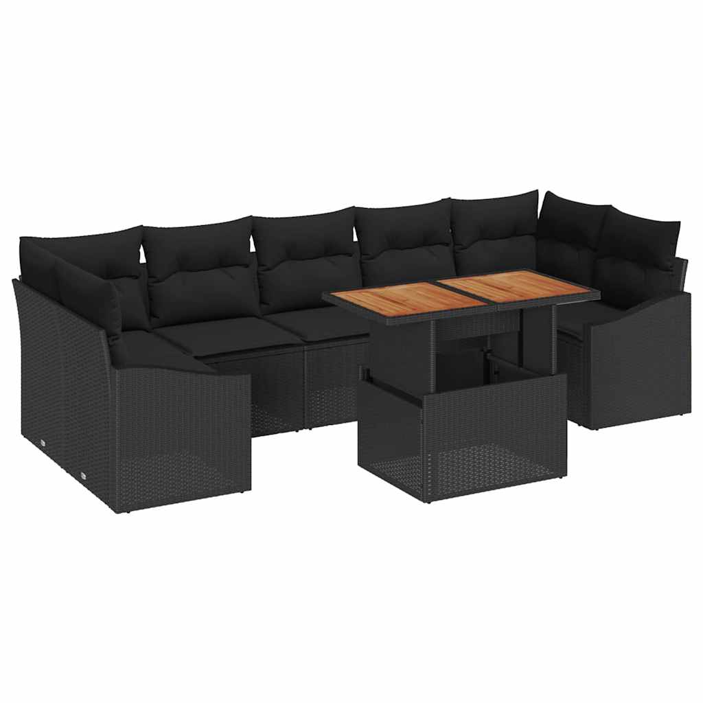 Havesofa Sæt 8 stk. Sort og Brunt