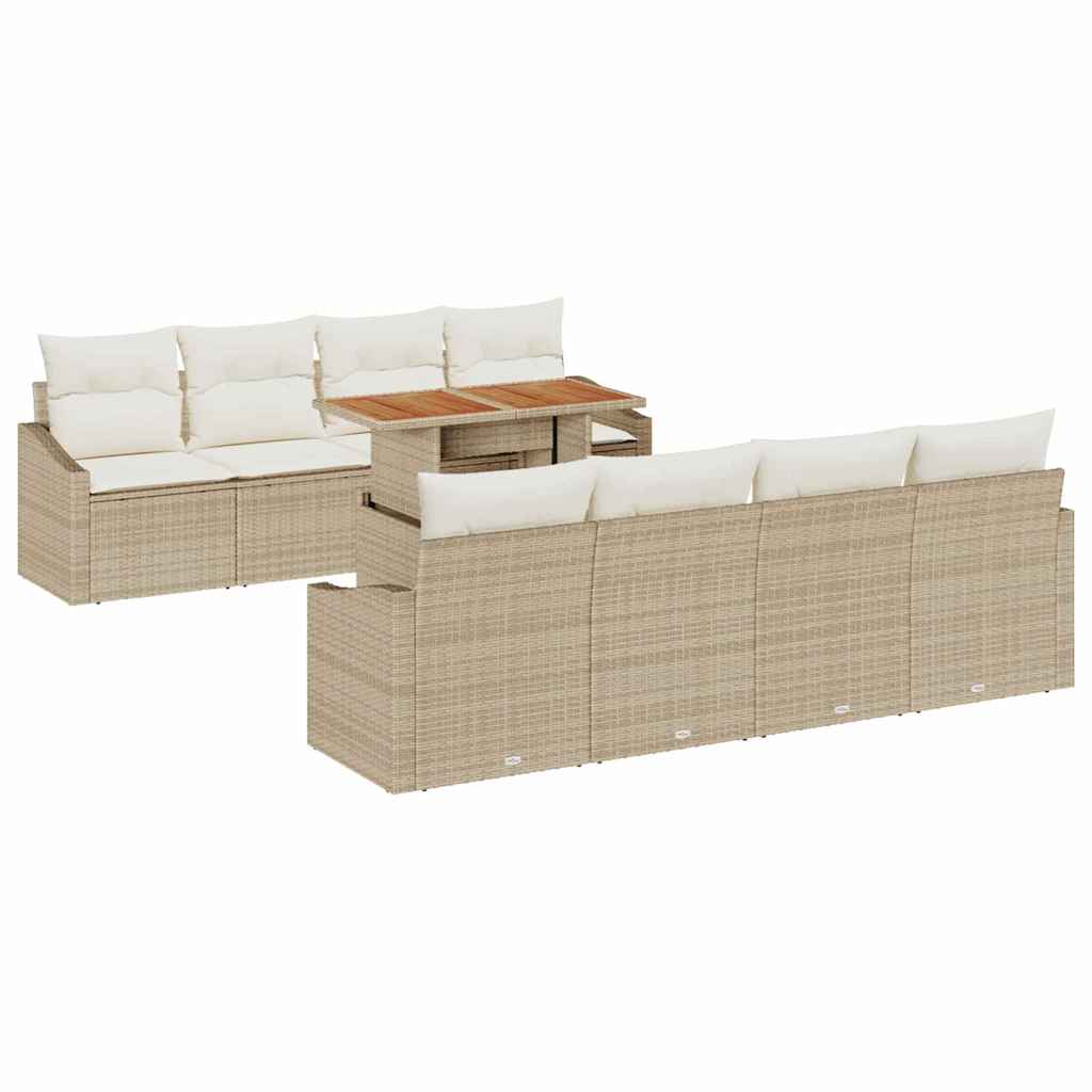 Havesofa Sæt 9 stk. Beige og creme