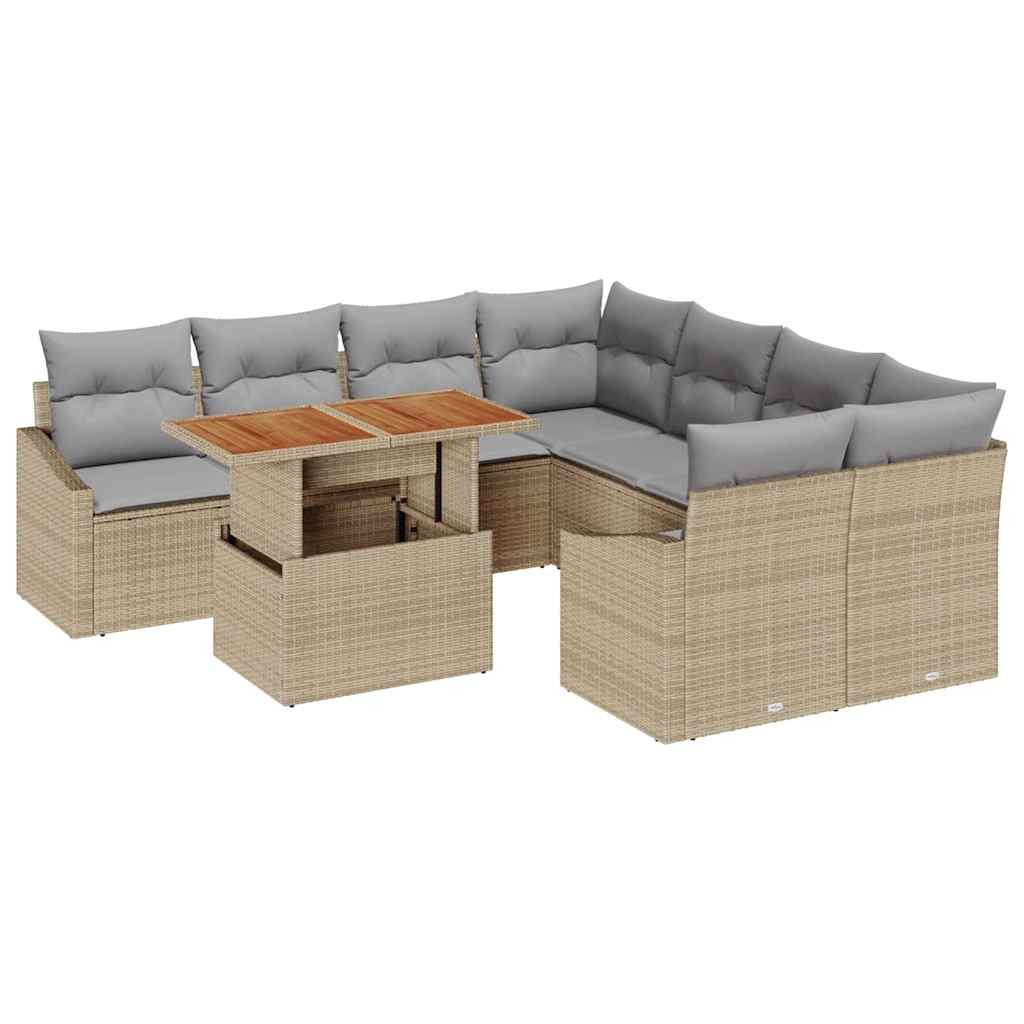 Havesofa Sæt 9 stk. Beige og grå