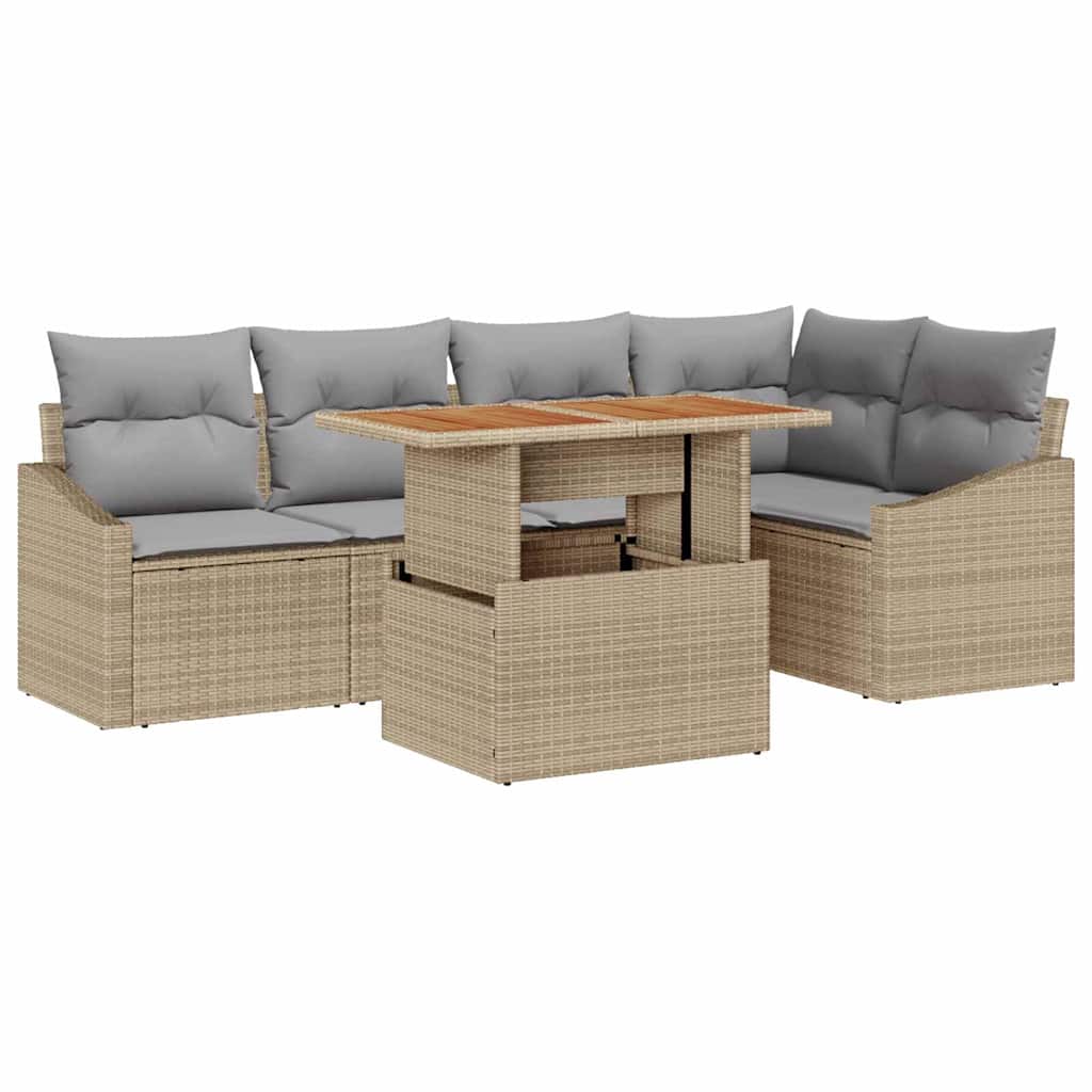 Havesofa Sæt 6 stk. Beige og grå