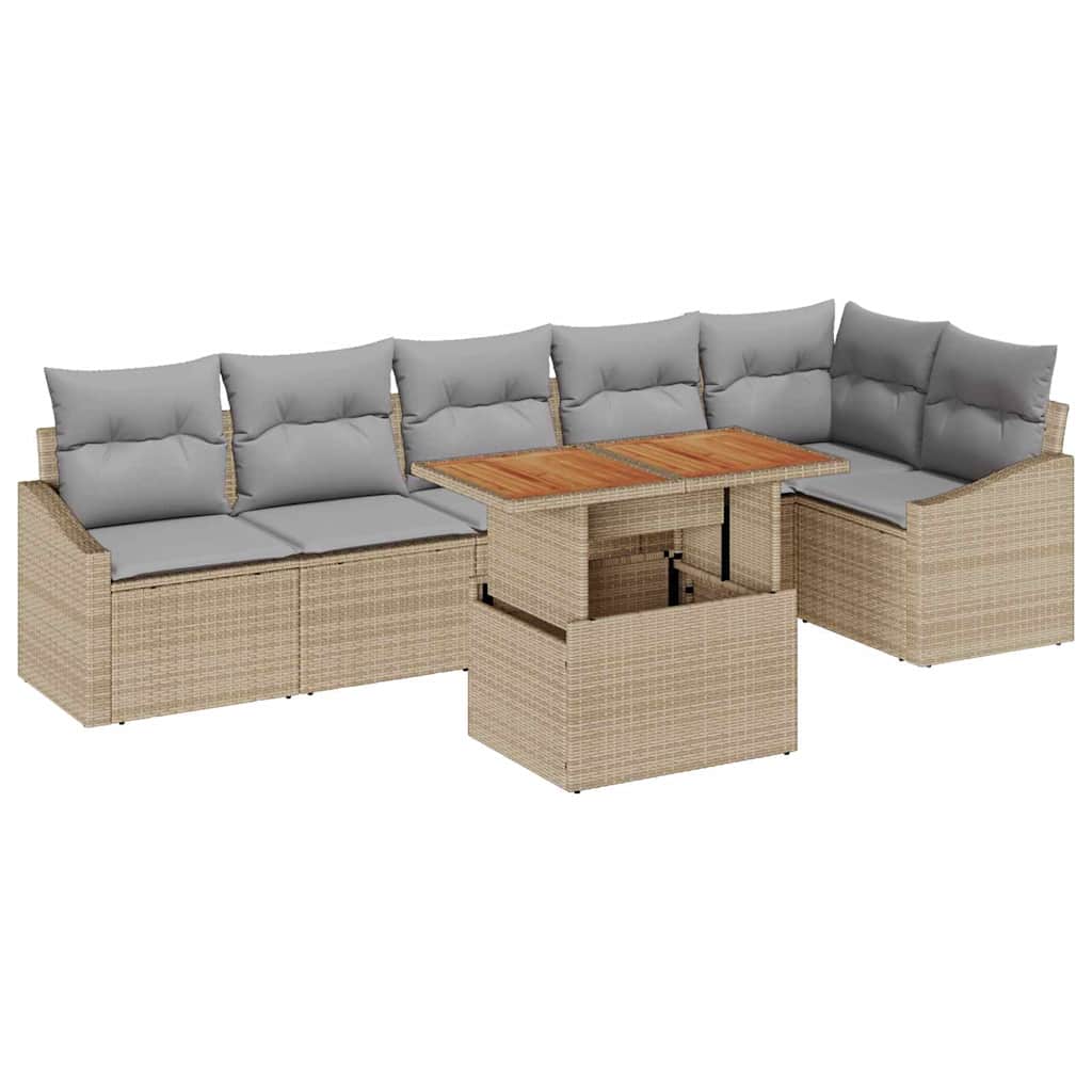Havesofa Sæt 7 stk. Beige og grå