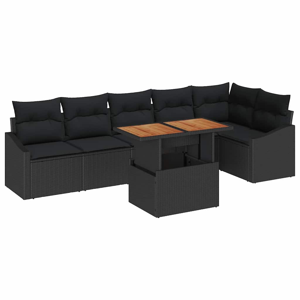 Havesofa Sæt 7 stk. Sort og Brunt