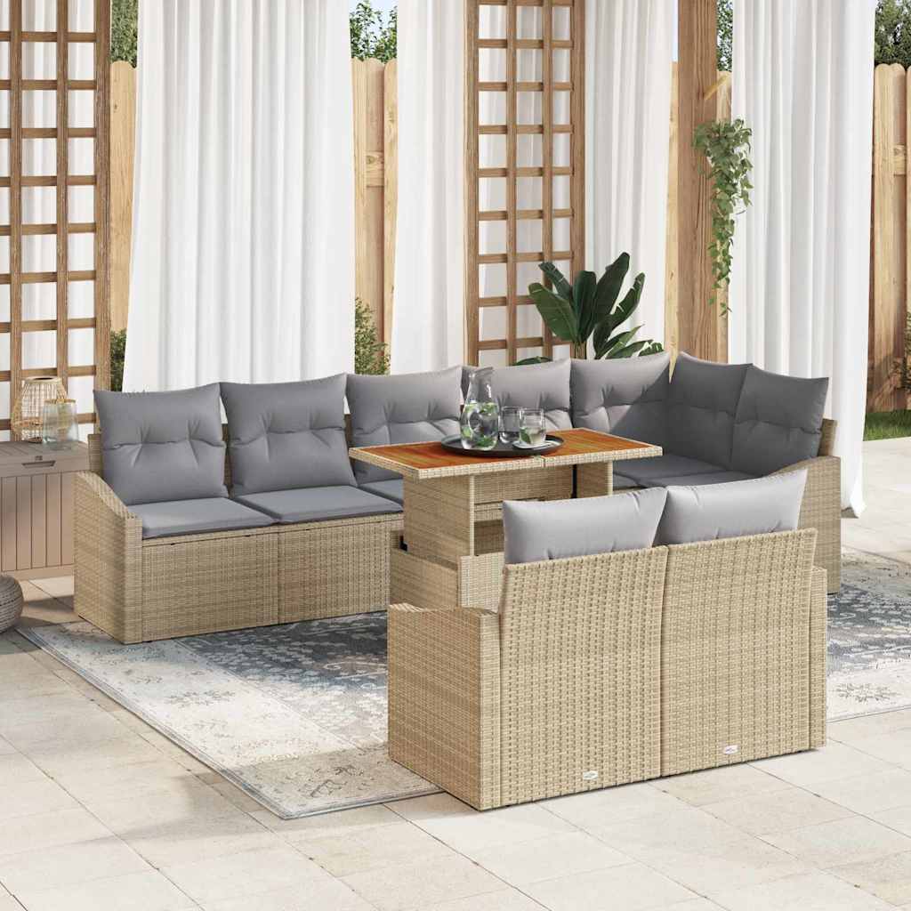 Havesofa Sæt 9 stk. Beige og grå