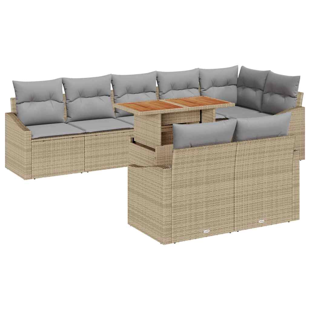 Havesofa Sæt 9 stk. Beige og grå
