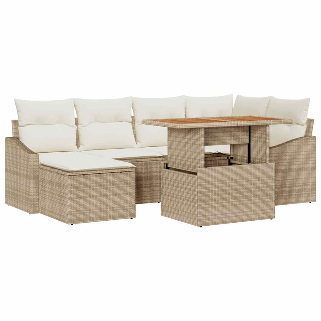Havesofa Sæt 7 stk. Beige og creme
