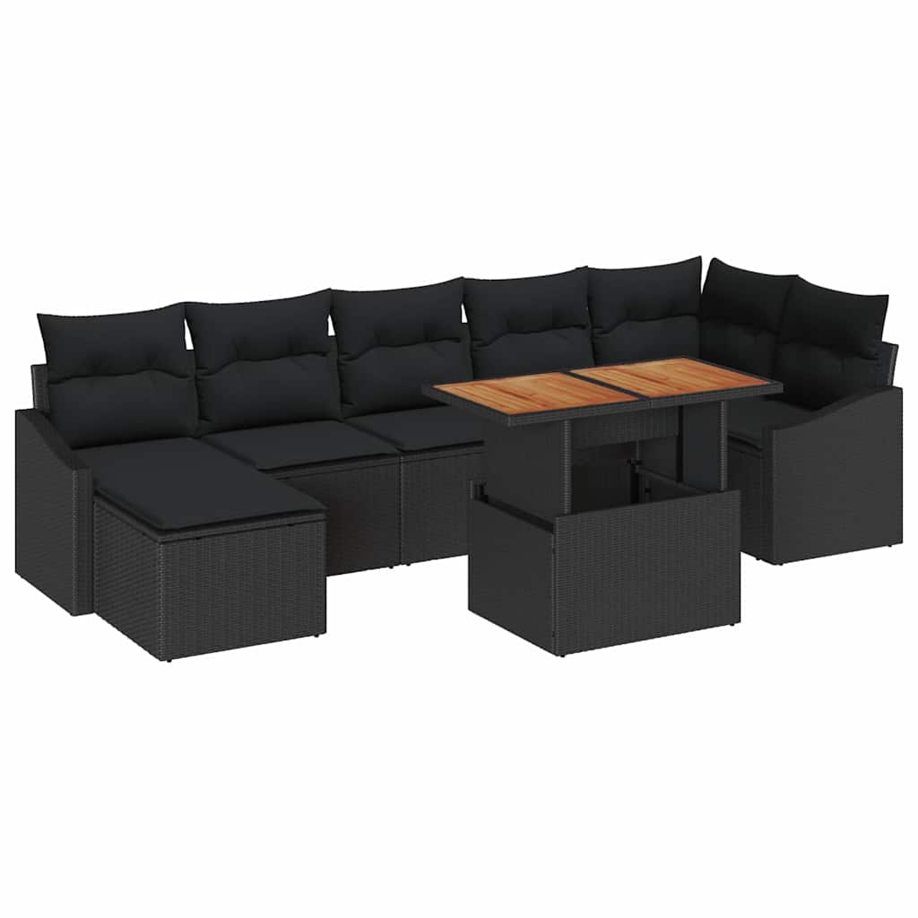 Havesofa Sæt 8 stk. Sort og Brunt
