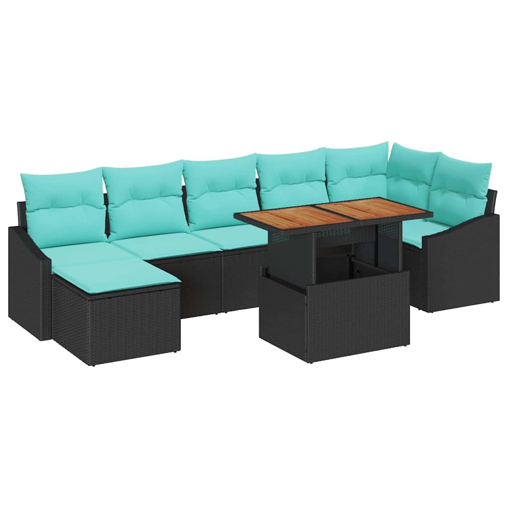 Havesofa Sæt 8 stk. Sort og Teal