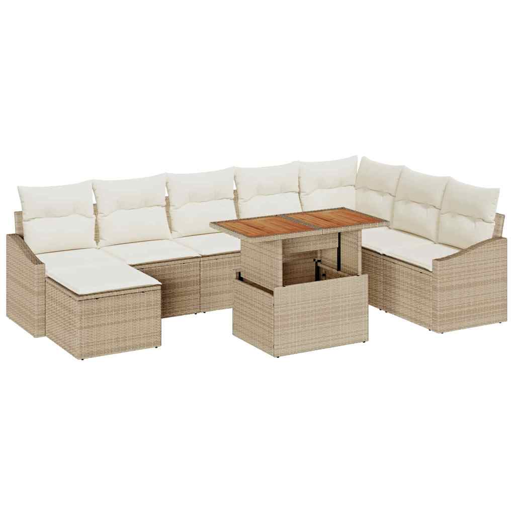 Havesofa Sæt 9 stk. Beige og creme