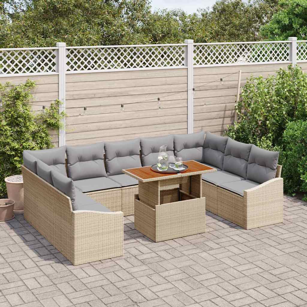 Havesofa Sæt 10 stk. Beige og grå