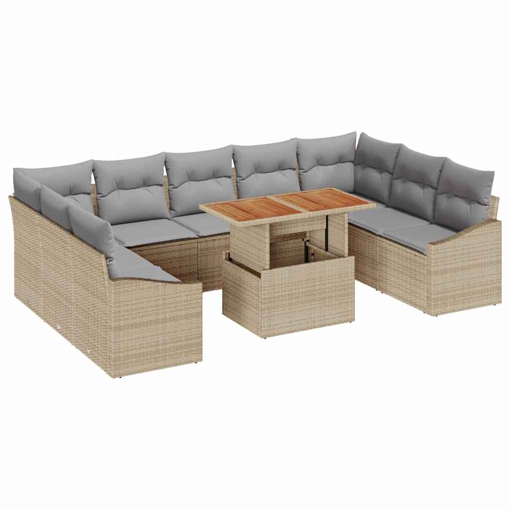 Havesofa Sæt 10 stk. Beige og grå