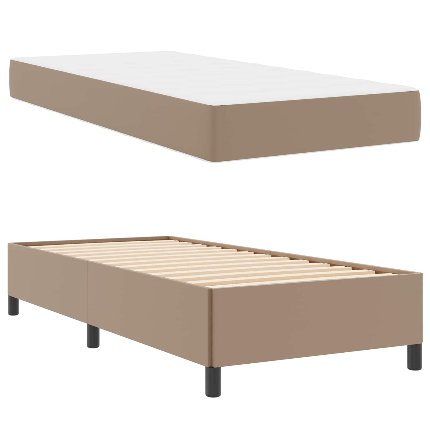 Sengestel med madras Cappuccino 80 x 200 cm Stof