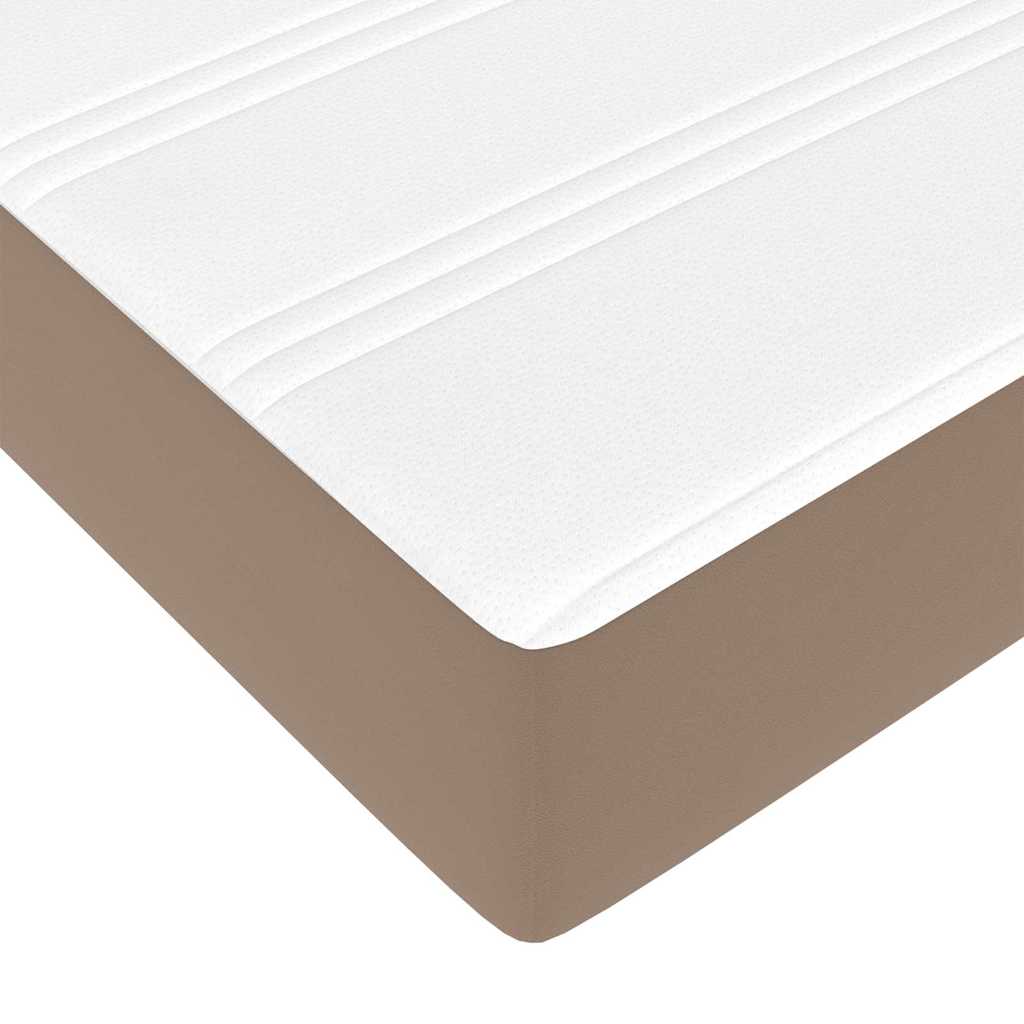 Sengestel med madras Cappuccino 200 x 200 cm Stof