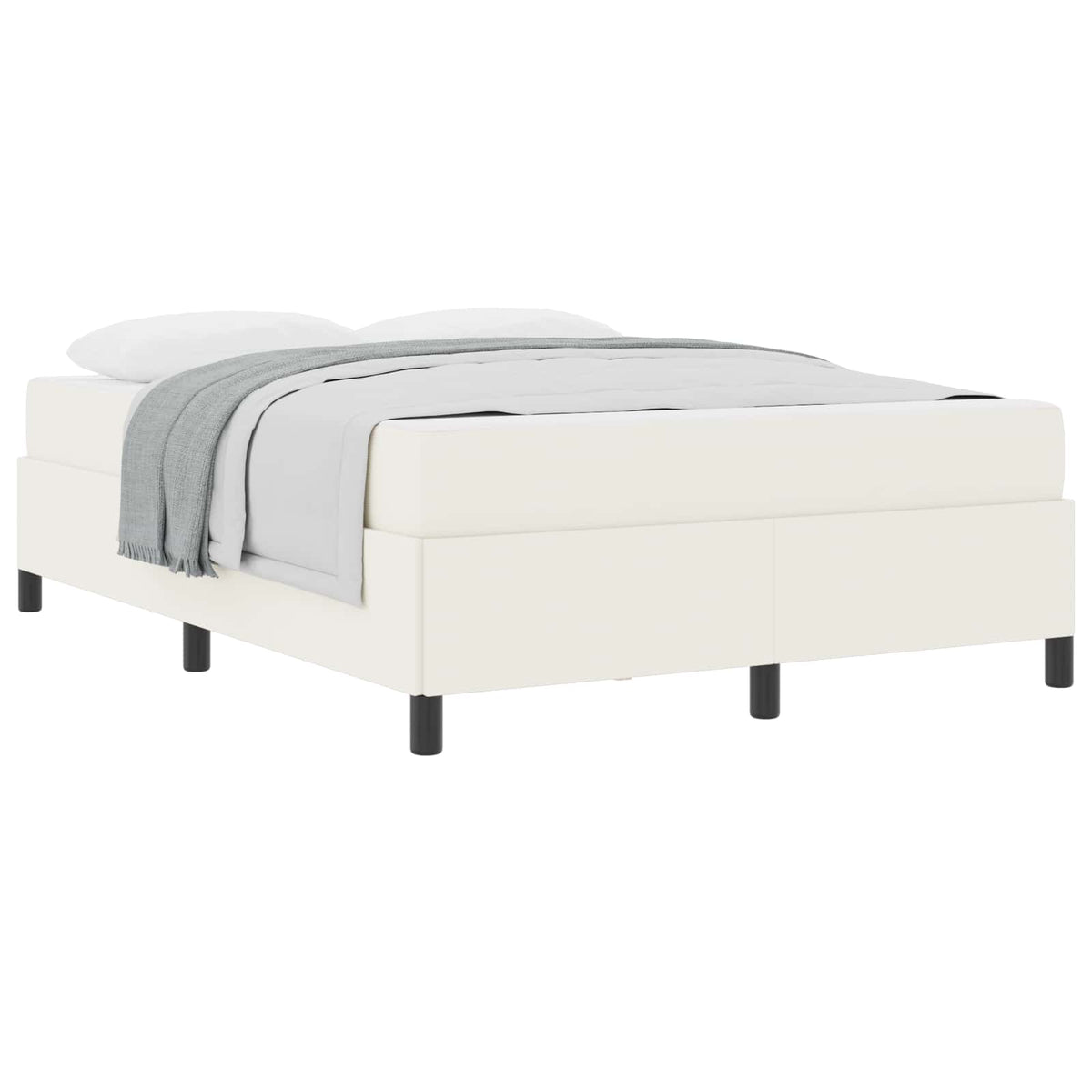 Sengestel med madras Creme 140 x 190 cm Stof