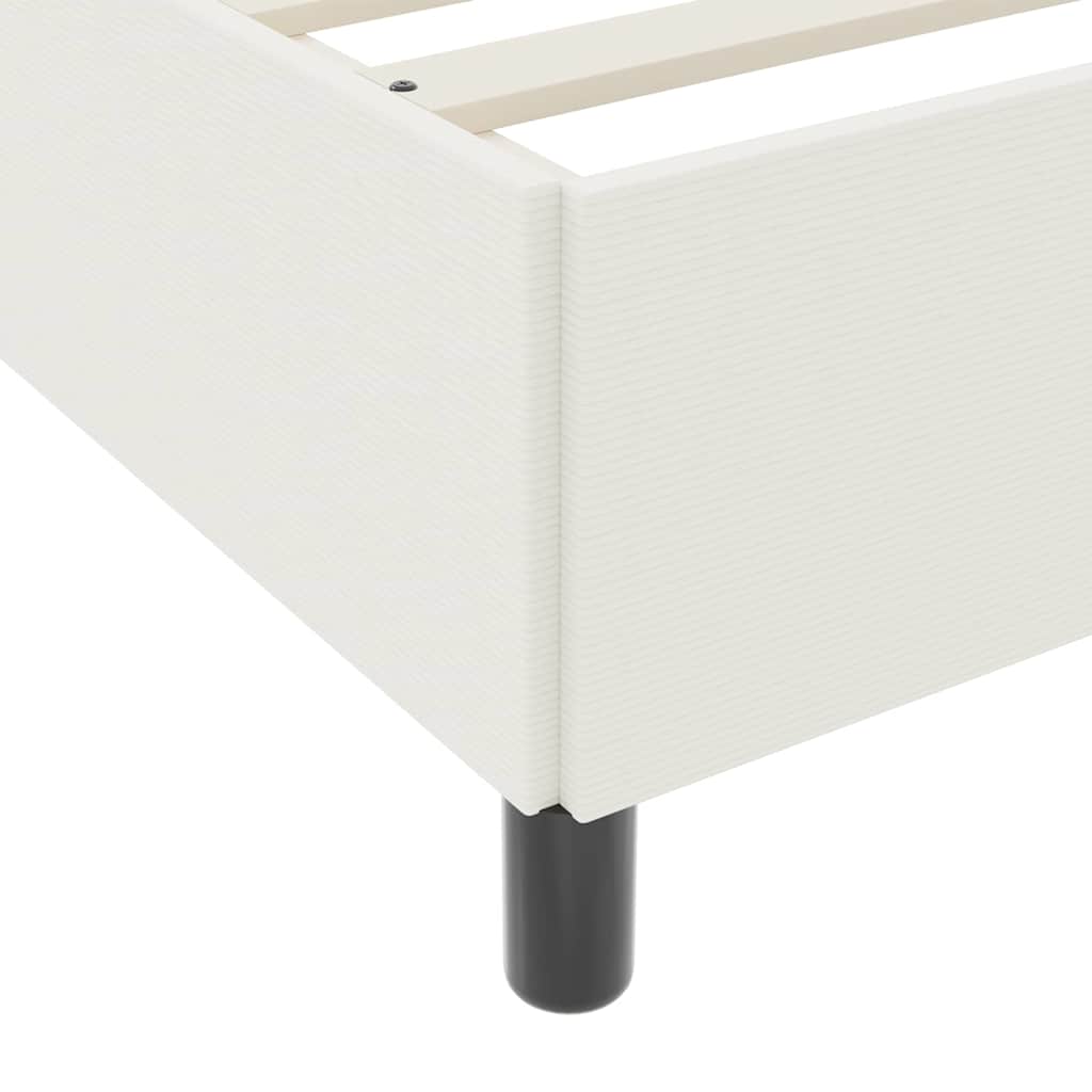 Sengestel med madras Creme 140 x 200 cm Stof