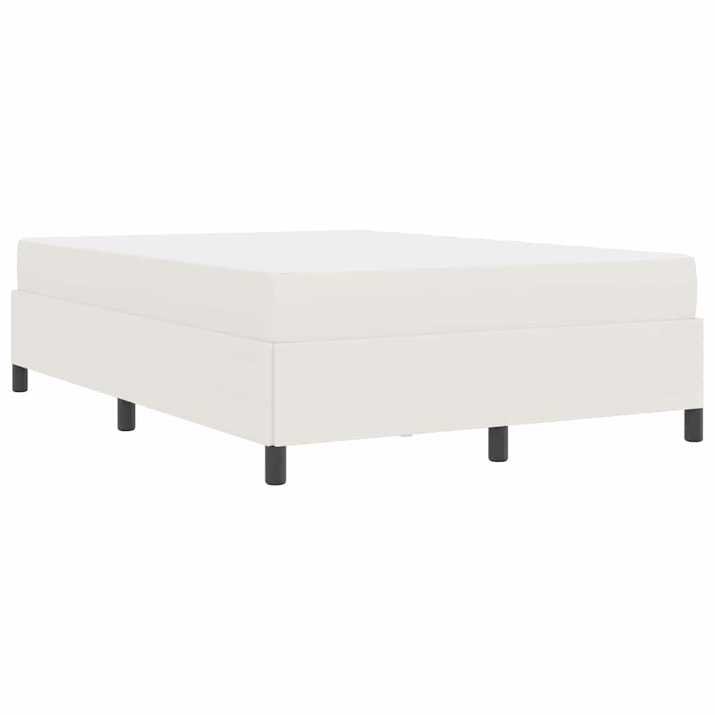 Sengestel med madras Creme 140 x 200 cm Stof