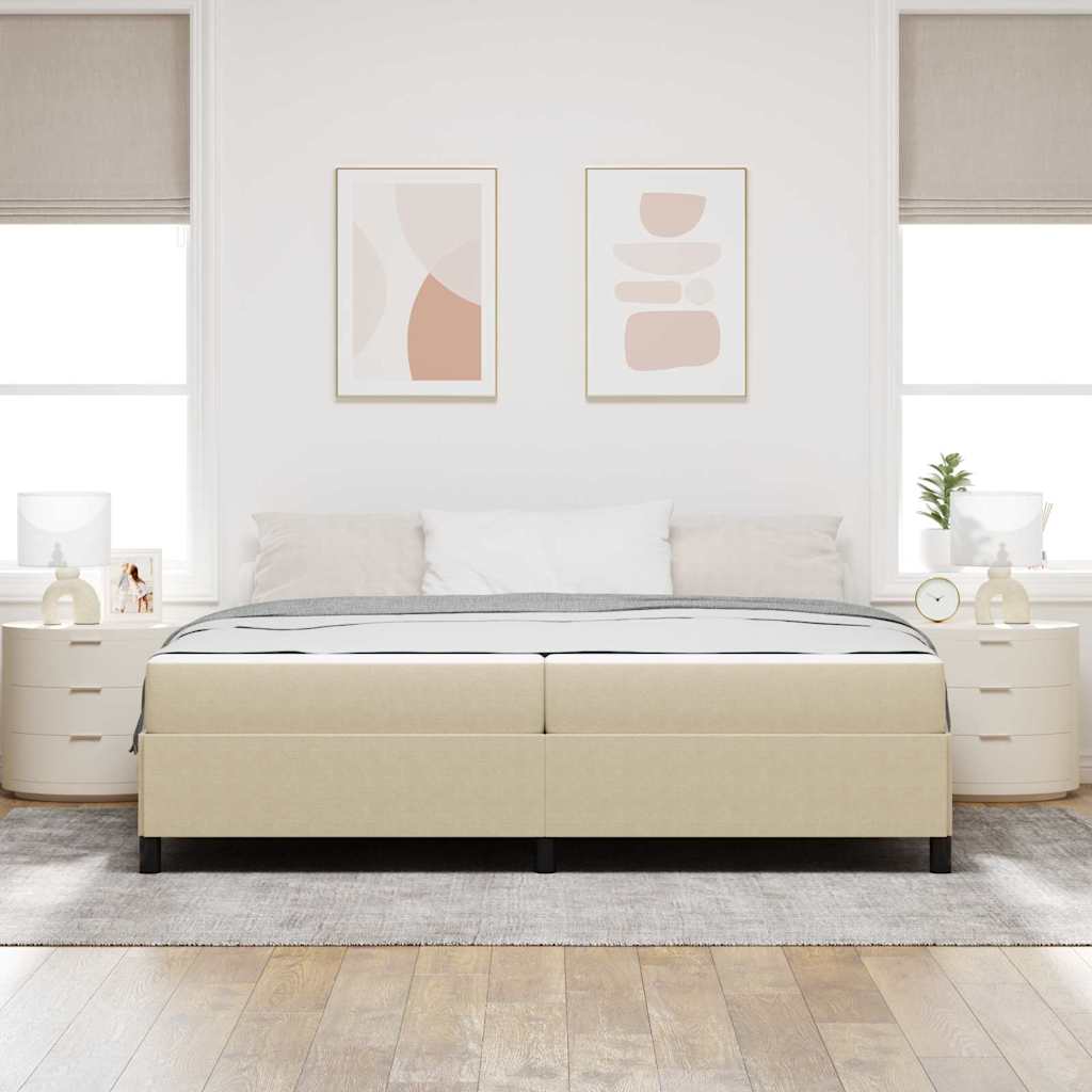 Sengestel med madras Lys Grøn Grå 200 x 200 cm Stof