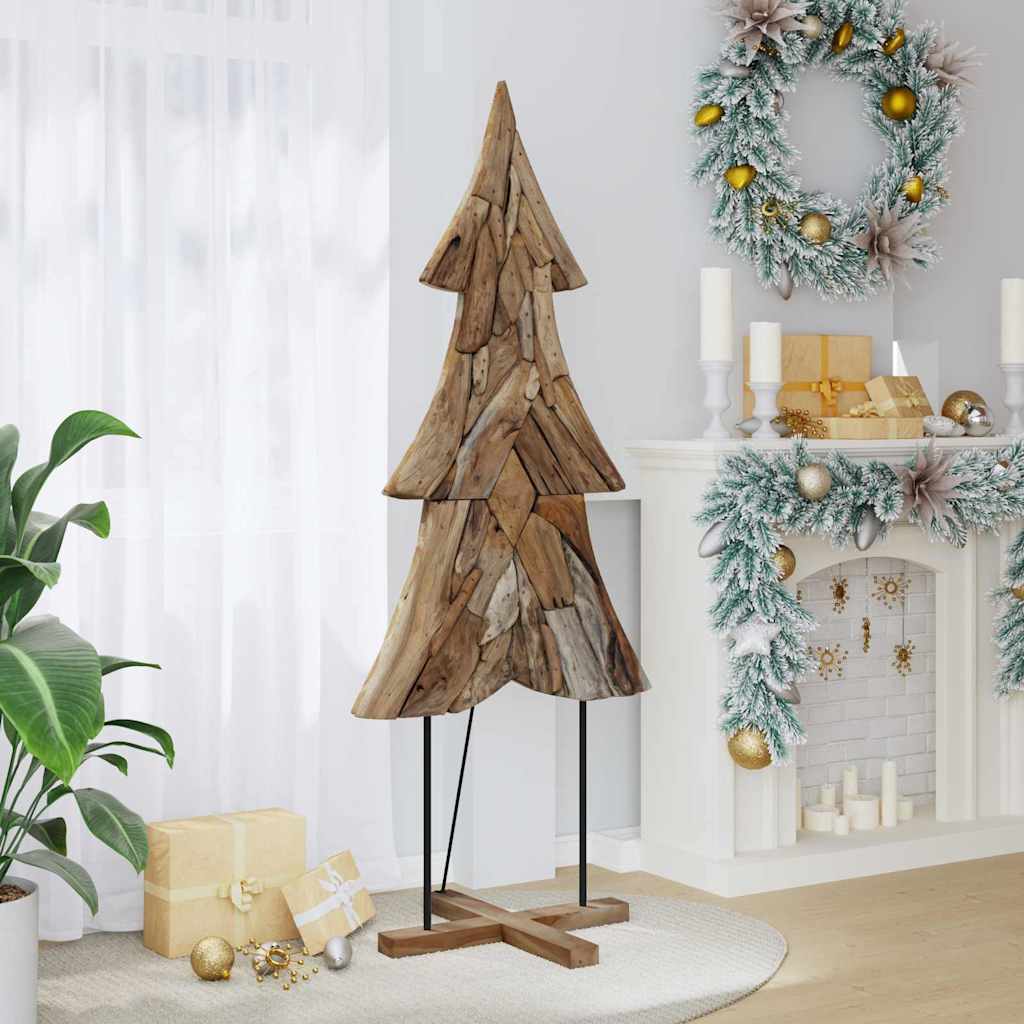Juletræ med stativ Brun 181,5 cm Massivt teaktræ