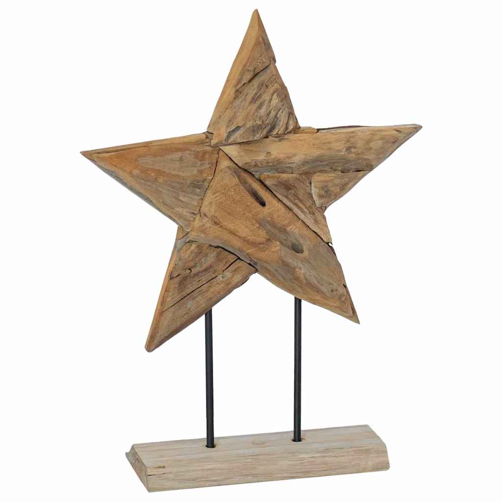 Jule Stjernen LED'er Brun 43,5 x 13,5 x 59 cm Massiv Teaktræ