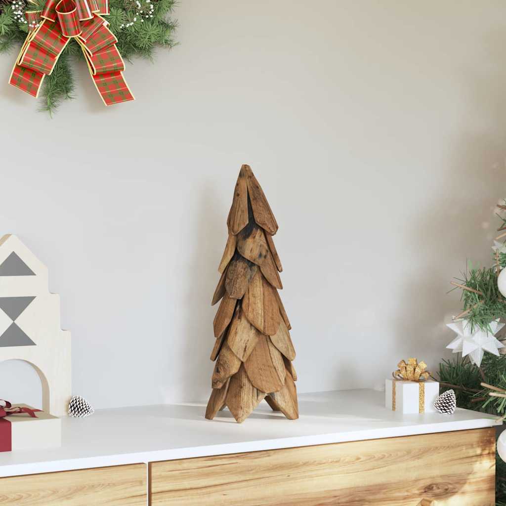 Juletræ med stativ Brun 51 cm Massivt teaktræ