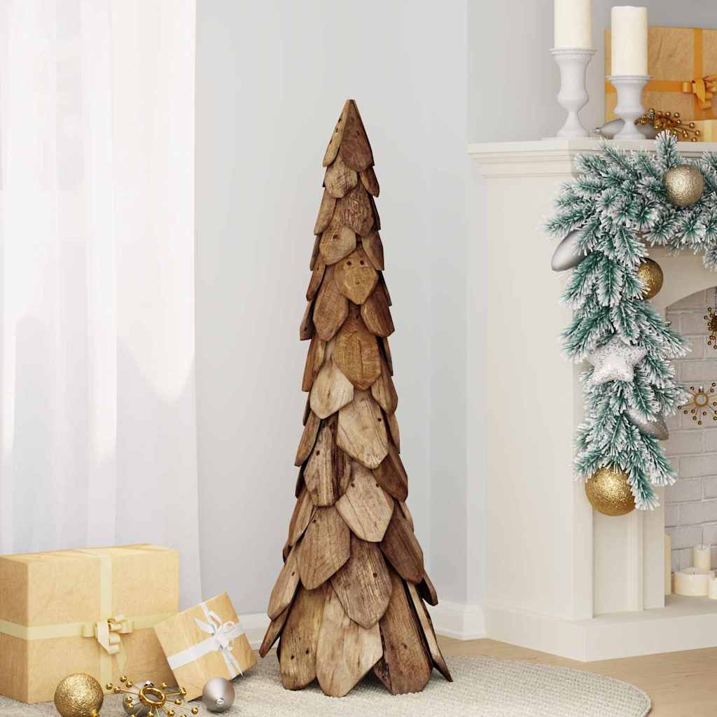Juletræ med stativ Brun 111 cm Massivt teaktræ