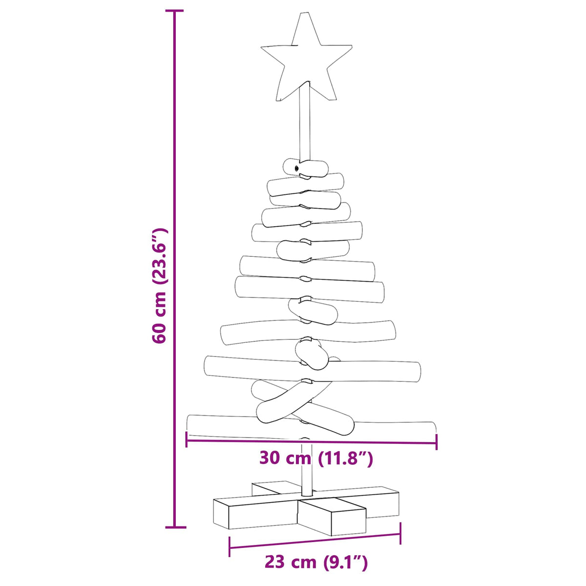 Juletræ Brun 60 cm Massivt teaktræ