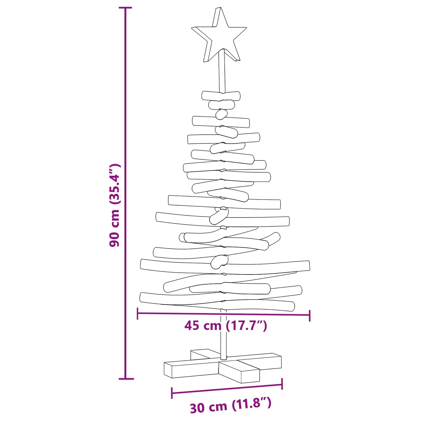 Juletræ Brun 90 cm Massivt teaktræ