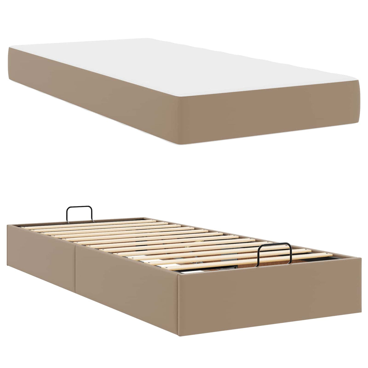 Sengeramme med madras Andet 2 stk. Gyldenbrun PVC
