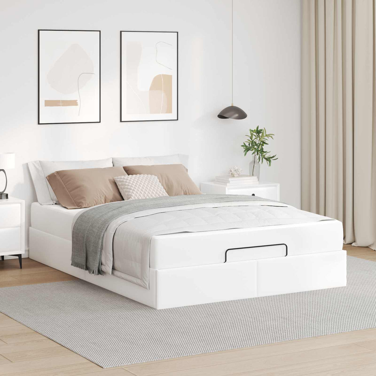 Sengeramme med madras Andet 2 stk. Hvid PVC