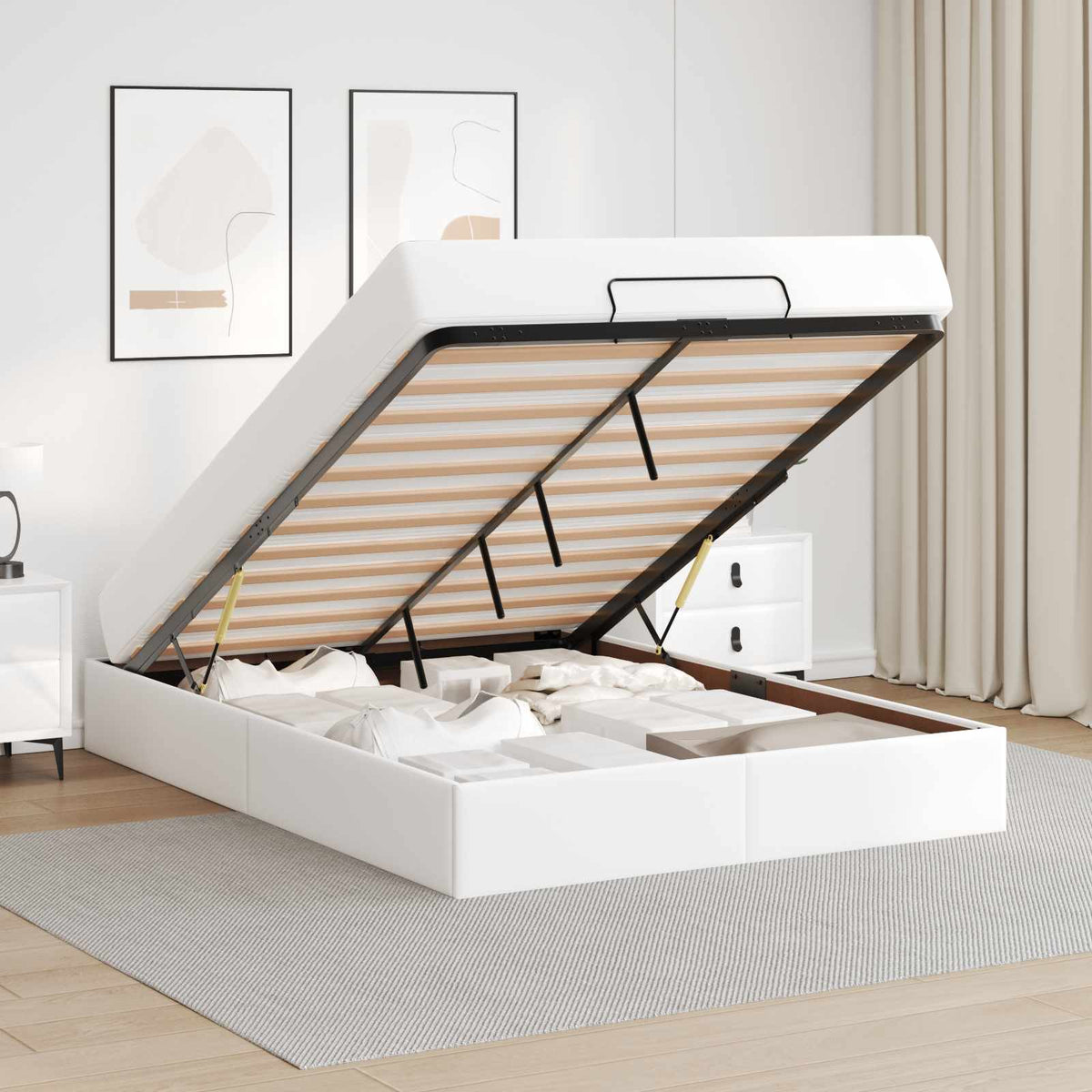 Sengeramme med madras Andet 2 stk. Hvid PVC
