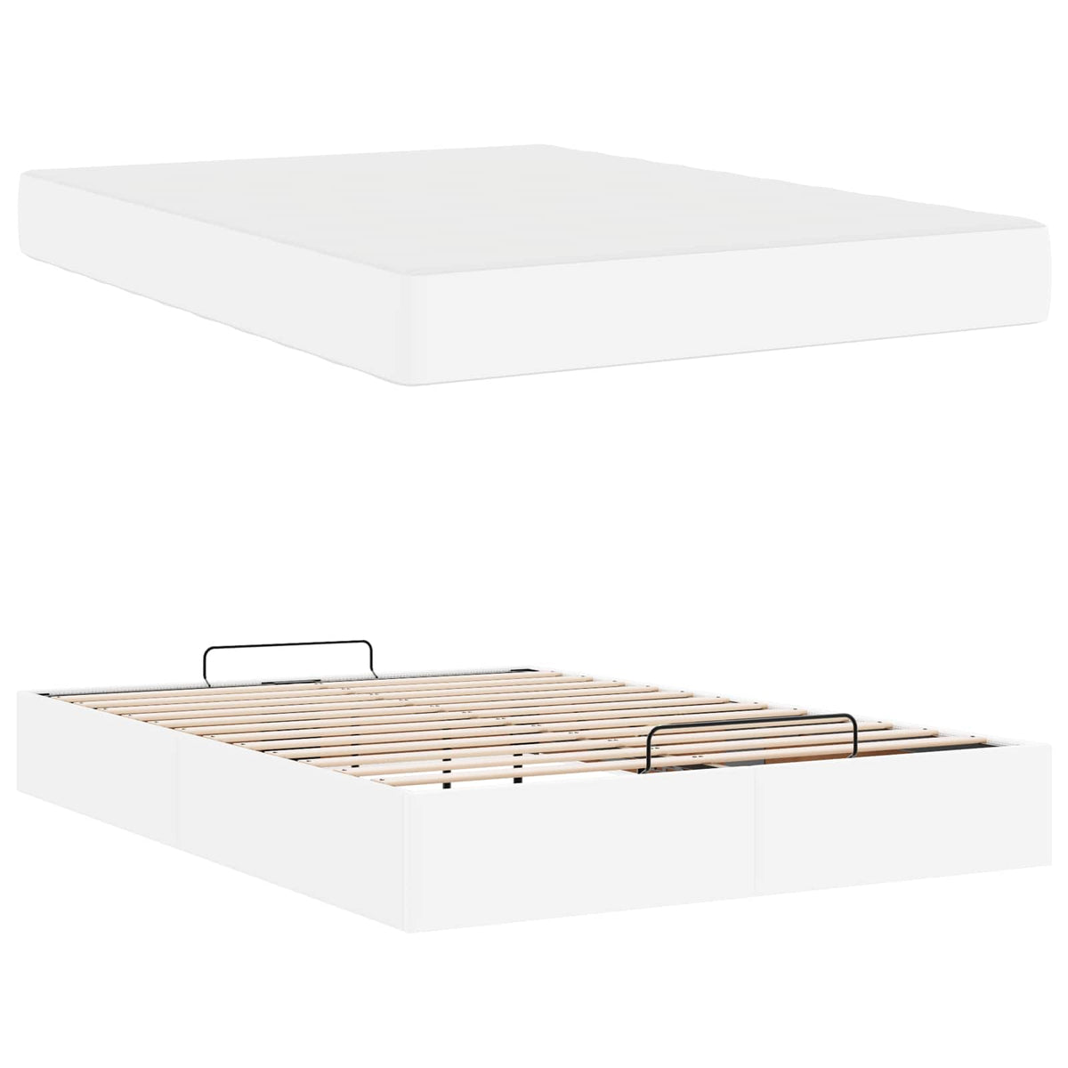 Sengeramme med madras Andet 2 stk. Hvid PVC