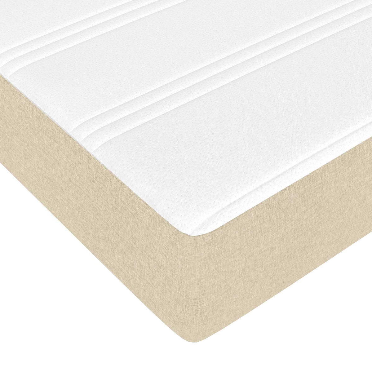 Sengeramme med madras 2 stk. Creme Stof
