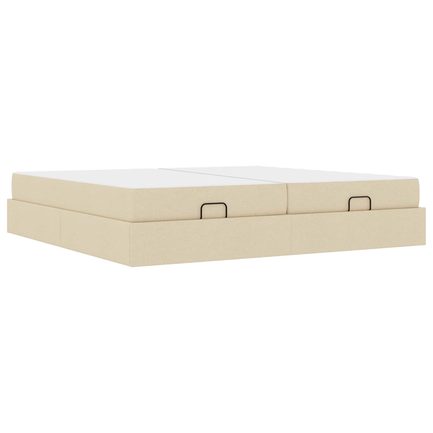 Sengeramme med madras 2 stk. Creme Stof