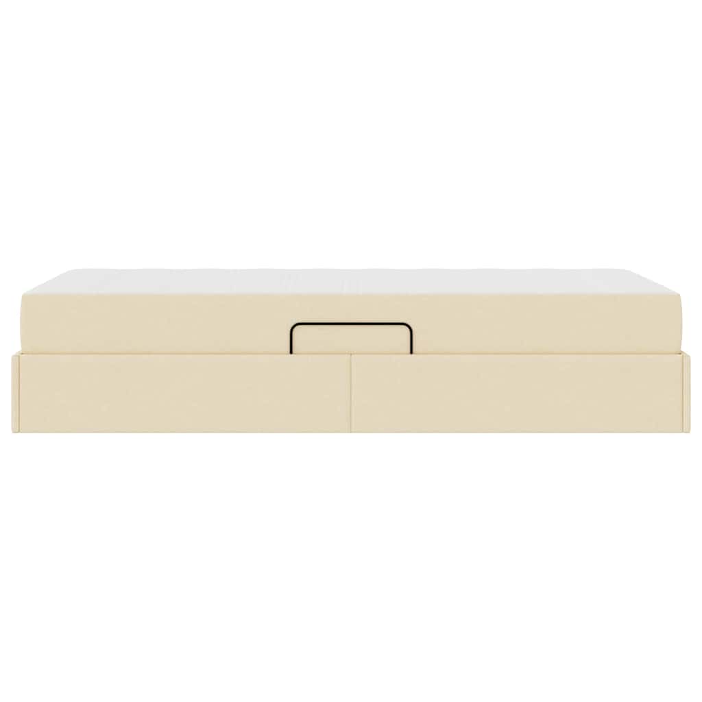 Seng med opbevaring og madras Creme 90 x 190 cm Polyester
