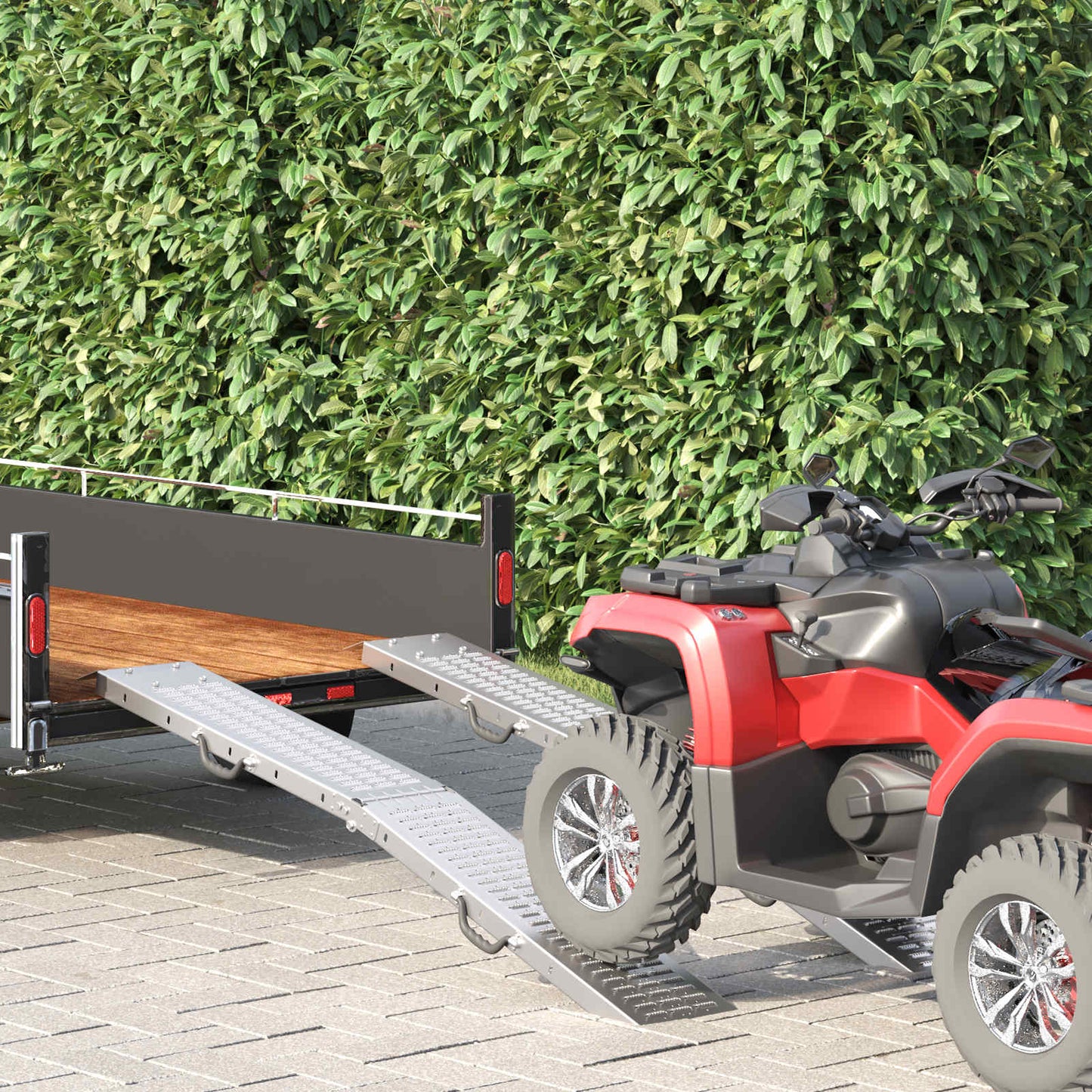 Foldbar rampe 200kg pr. rampe 2 stk. Sølv 200 kg per stk