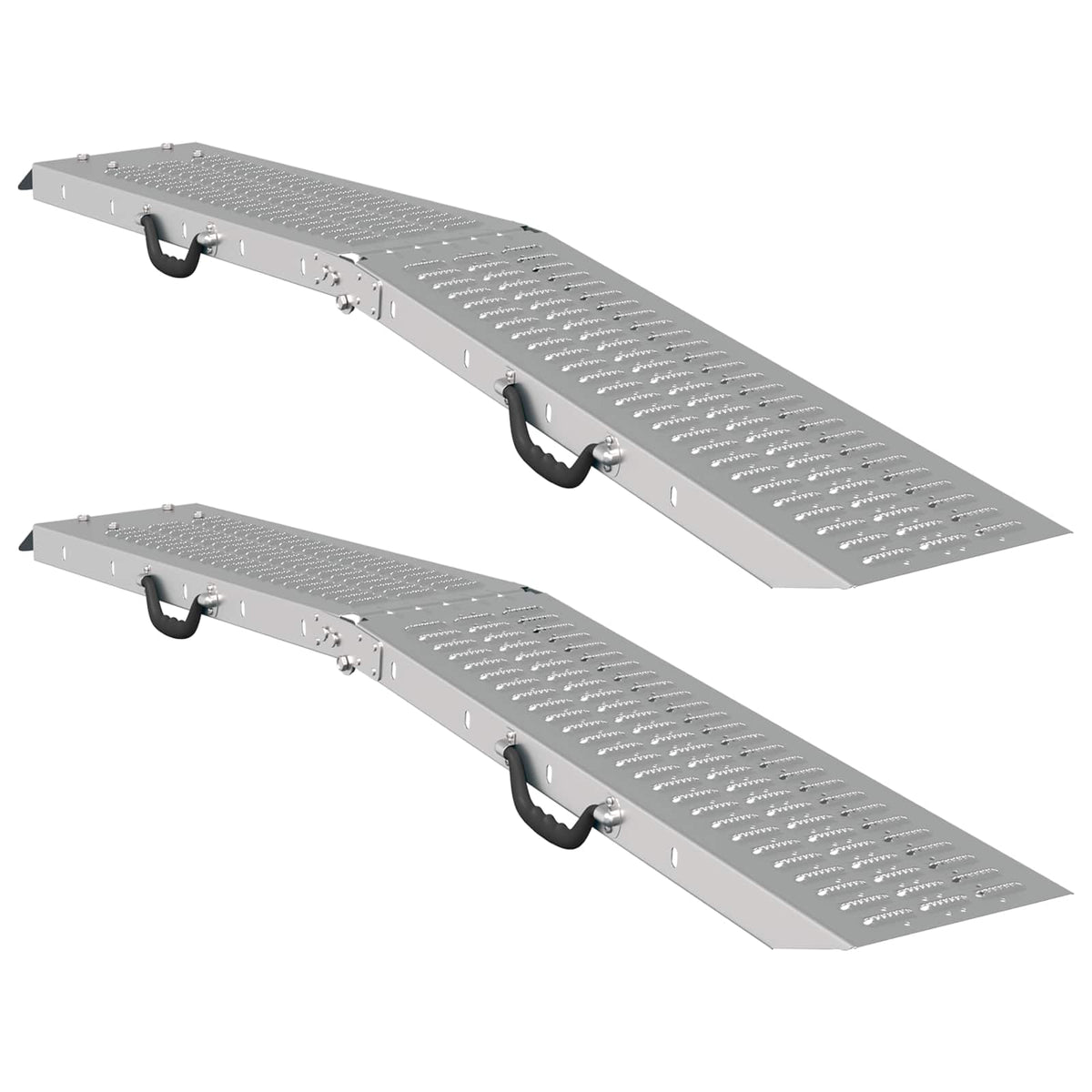 Foldbar rampe 200kg pr. rampe 2 stk. Sølv 200 kg per stk