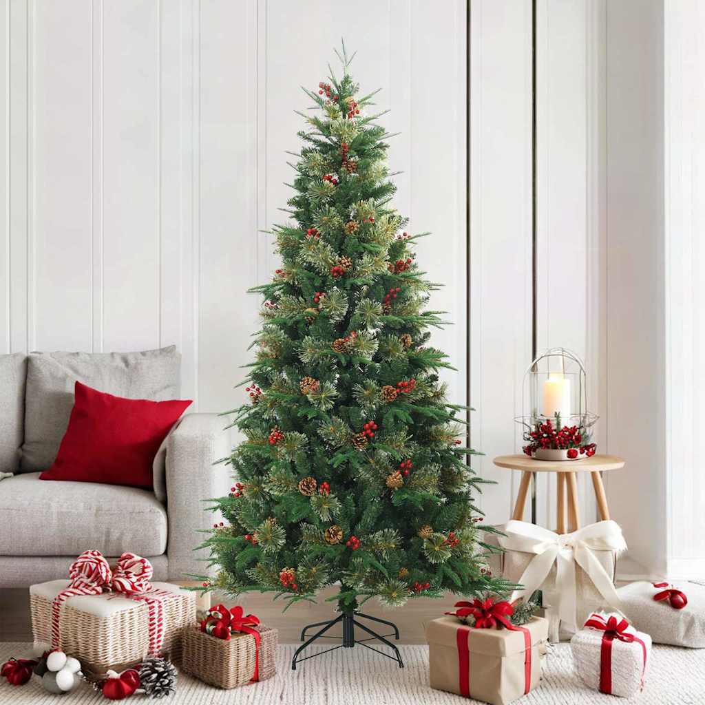 Kunstigt Hinged Juletræ Grøn 180 cm PVC, PE og Stål